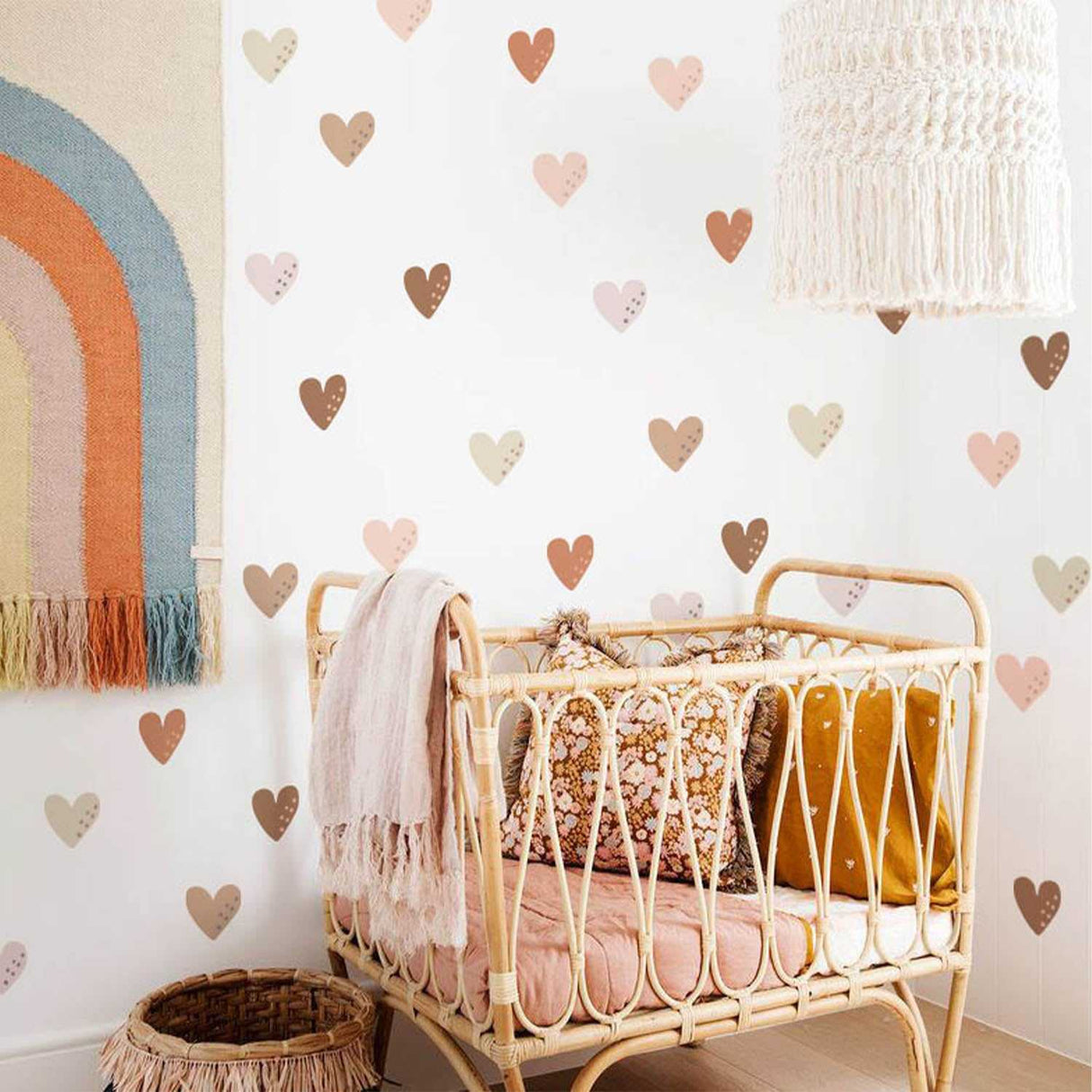 ChandeliersDecor.com-Kids Nursery Bohemian Wall Decals-Boho Hearts Wall Decals: Express Your Style