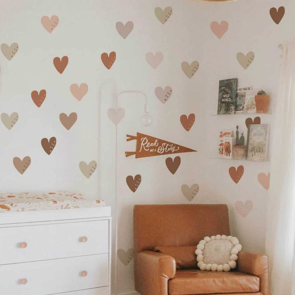 ChandeliersDecor.com-Kids Nursery Bohemian Wall Decals-Boho Hearts Wall Decals: Express Your Style