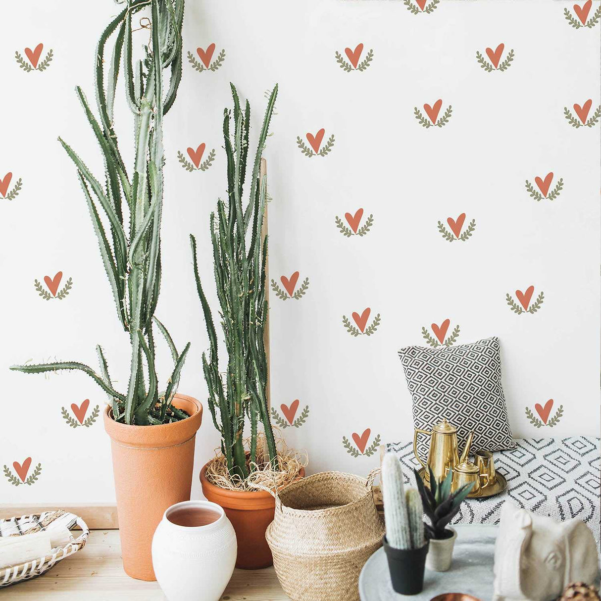 ChandeliersDecor.com-Kids Nursery Bohemian Wall Decals-Boho Hearts Wall Sticker