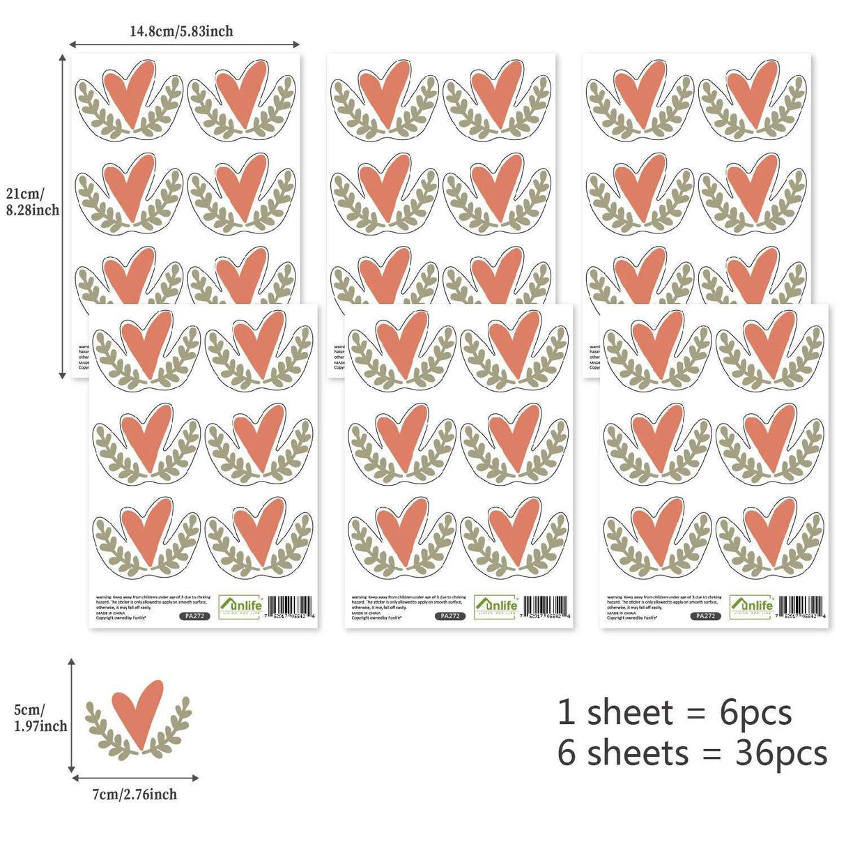 ChandeliersDecor.com-Kids Nursery Bohemian Wall Decals-Boho Hearts Wall Sticker