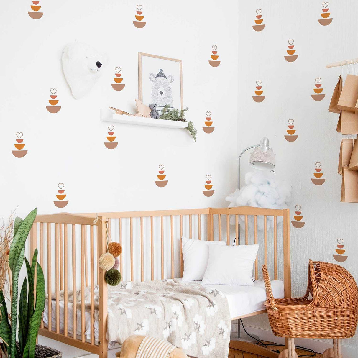 ChandeliersDecor.com-Kids Nursery Bohemian Wall Decals-Boho Hearts Wall Stickers: Enchanting Decor