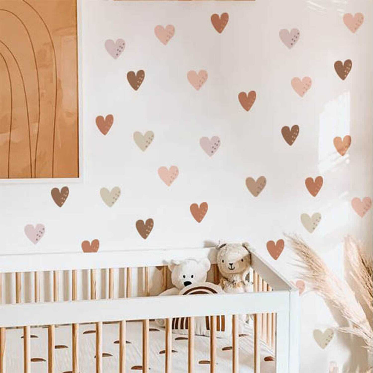 ChandeliersDecor.com-Kids Nursery Bohemian Wall Decals-Boho Hearts Wall Stickers: Stylish Décor