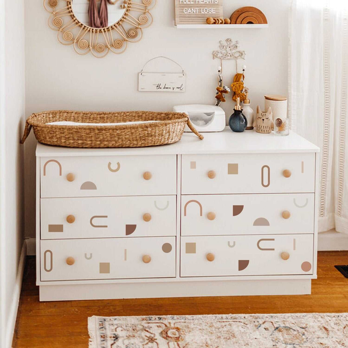 ChandeliersDecor.com-Kids Nursery Bohemian Wall Decals-Boho Minimalistic Shapes Wall Stickers Wall Decal