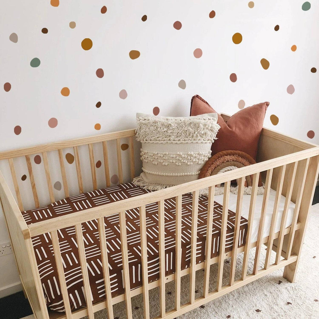 ChandeliersDecor.com-Home Decor Decals-Boho Polka Dot Nursery Wall Stickers for Kids Room - Pebble Design