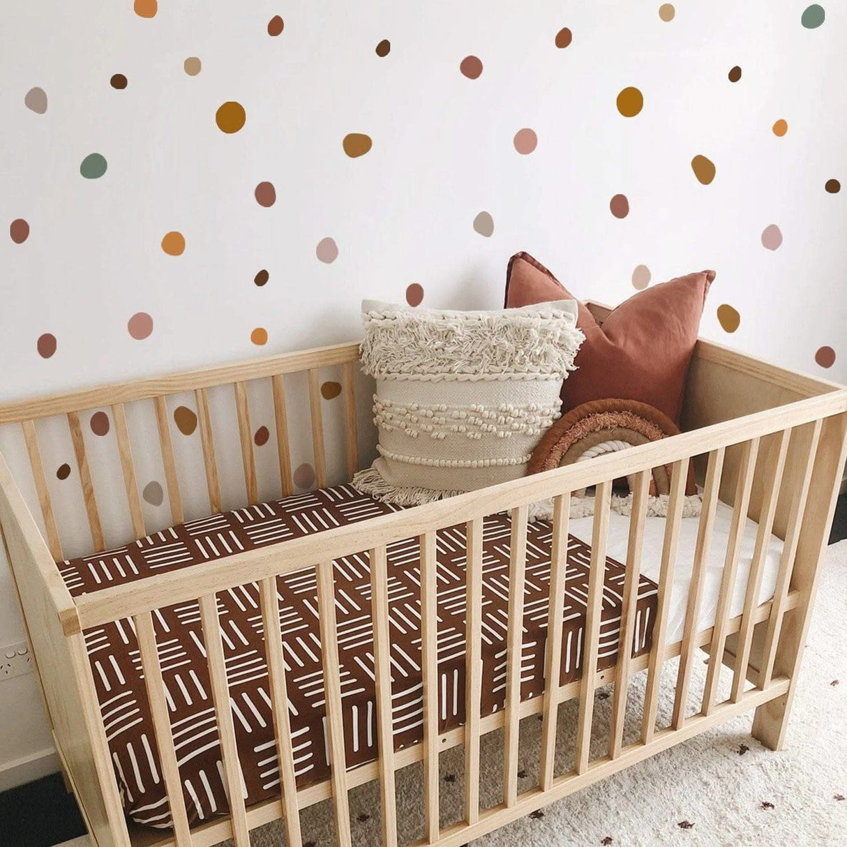 ChandeliersDecor.com-Home Decor Decals-Boho Polka Dot Nursery Wall Stickers for Kids Room - Pebble Design