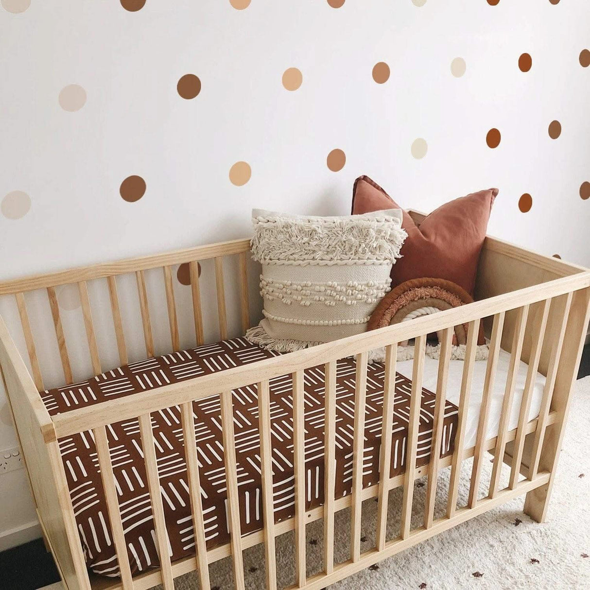 ChandeliersDecor.com-Home Decor Decals-Boho Polka Dot Nursery Wall Stickers for Kids Room - Pebble Design