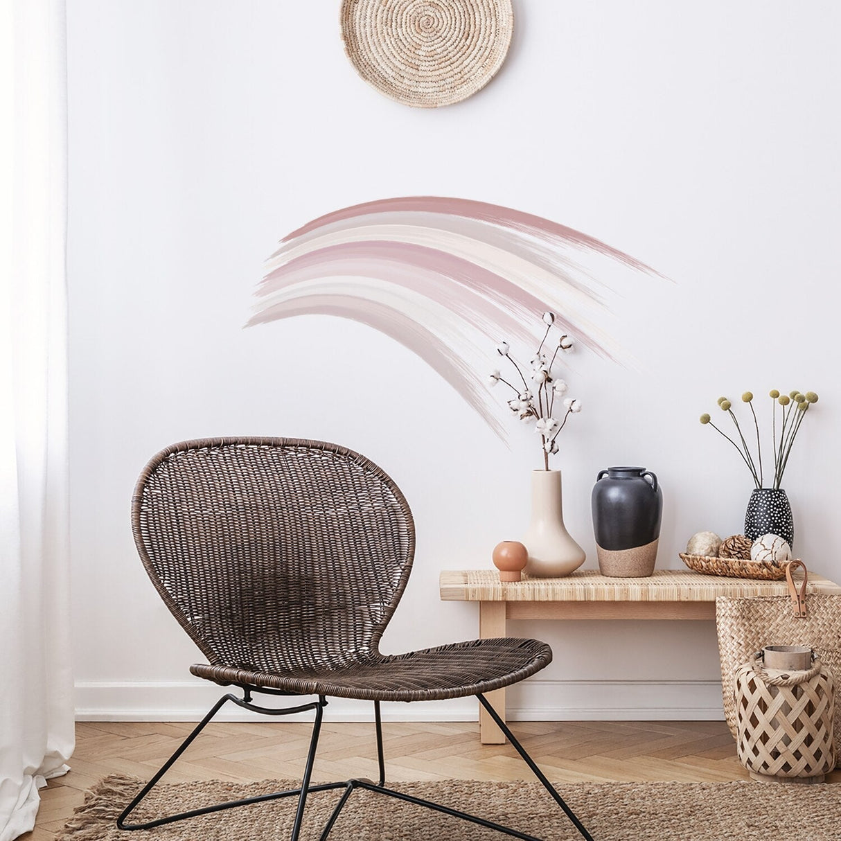 ChandeliersDecor.com-Kids Room Nursery Decals-Boho Rainbow Decal: Vibrant and Stylish Wall Art