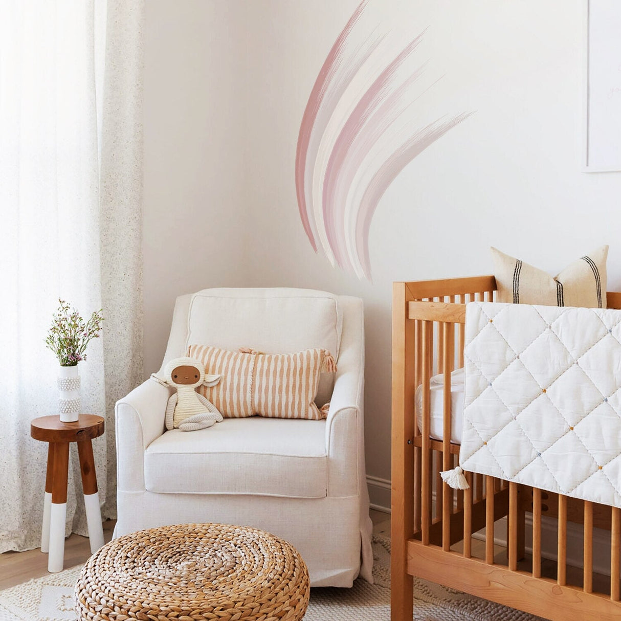 ChandeliersDecor.com-Kids Room Nursery Decals-Boho Rainbow Decal: Vibrant and Stylish Wall Art