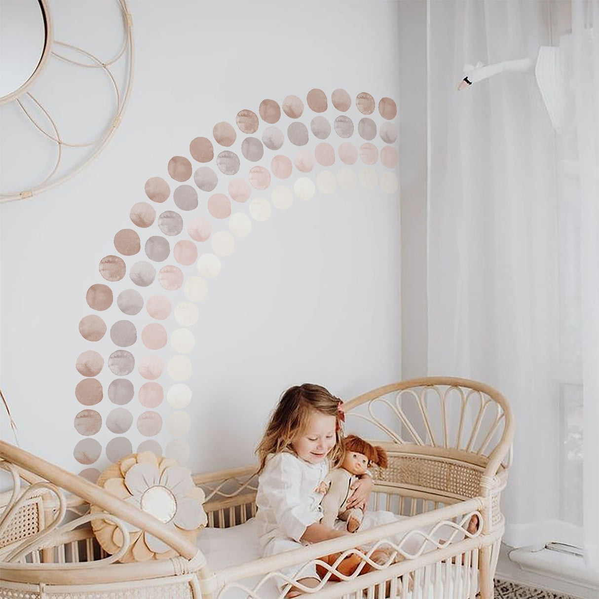 ChandeliersDecor.com-Kids Room Nursery Decals-Boho Rainbow Decal: Vibrant Nursery Decoration