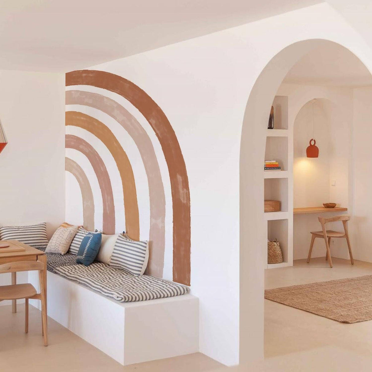 ChandeliersDecor.com-Home Decor Decals-Boho Rainbow Wall Decal | Large Boho Rainbow Wall Sticker