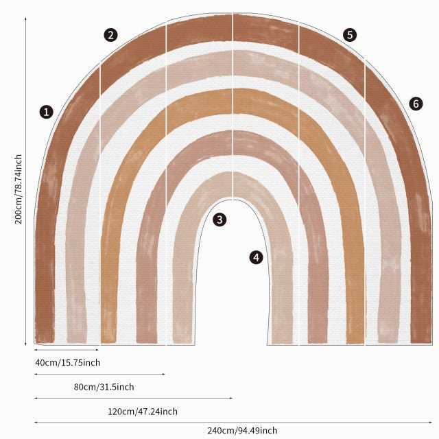 ChandeliersDecor.com-Home Decor Decals-Boho Rainbow Wall Decal | Large Boho Rainbow Wall Sticker