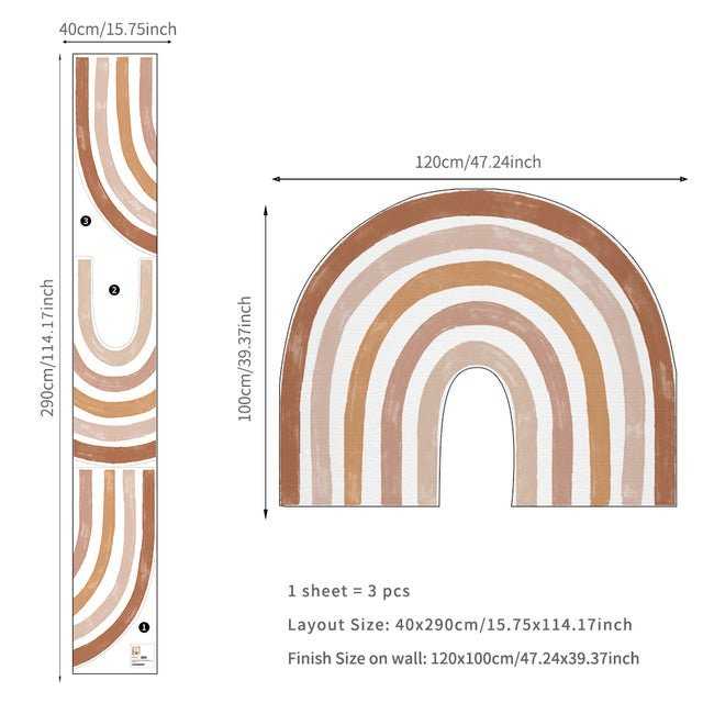 ChandeliersDecor.com-Home Decor Decals-Boho Rainbow Wall Decal | Large Boho Rainbow Wall Sticker