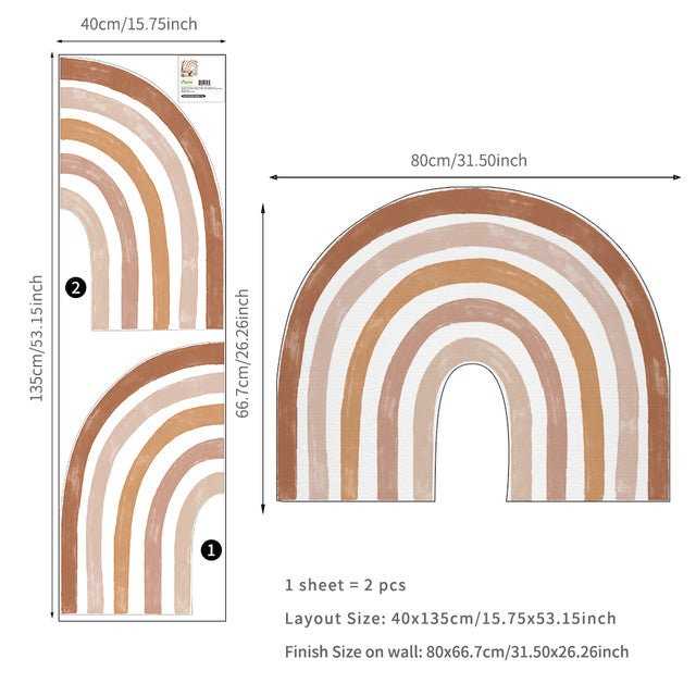 ChandeliersDecor.com-Home Decor Decals-Boho Rainbow Wall Decal | Large Boho Rainbow Wall Sticker