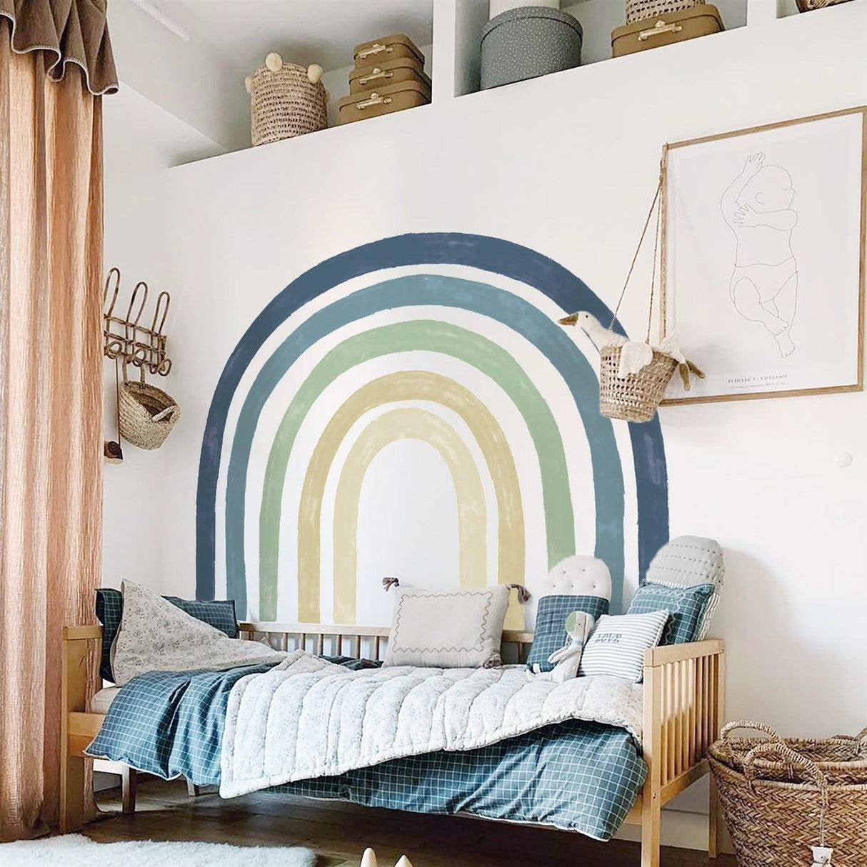 ChandeliersDecor.com-Home Decor Decals-Boho Rainbow Wall Decal - Large Wall Sticker