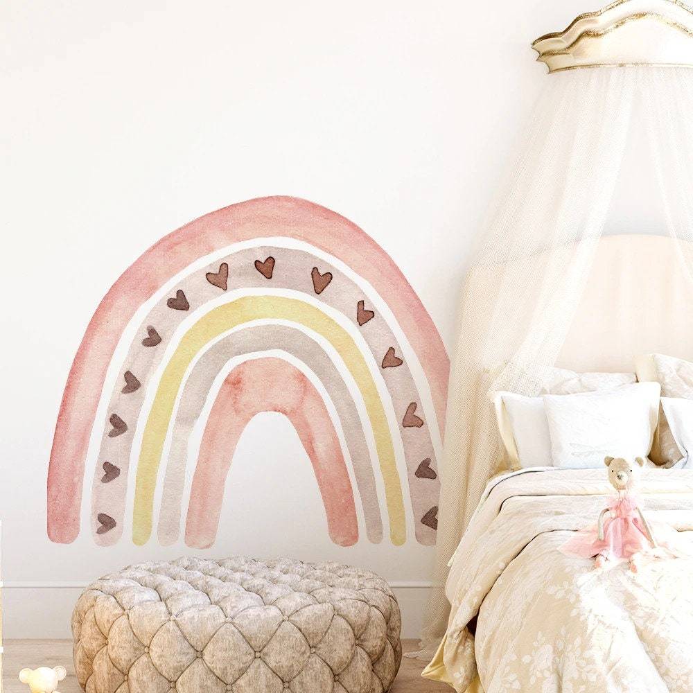 ChandeliersDecor.com-Home Decor Decals-Boho Rainbow Wall Decal: Vibrant and Stylish Décor