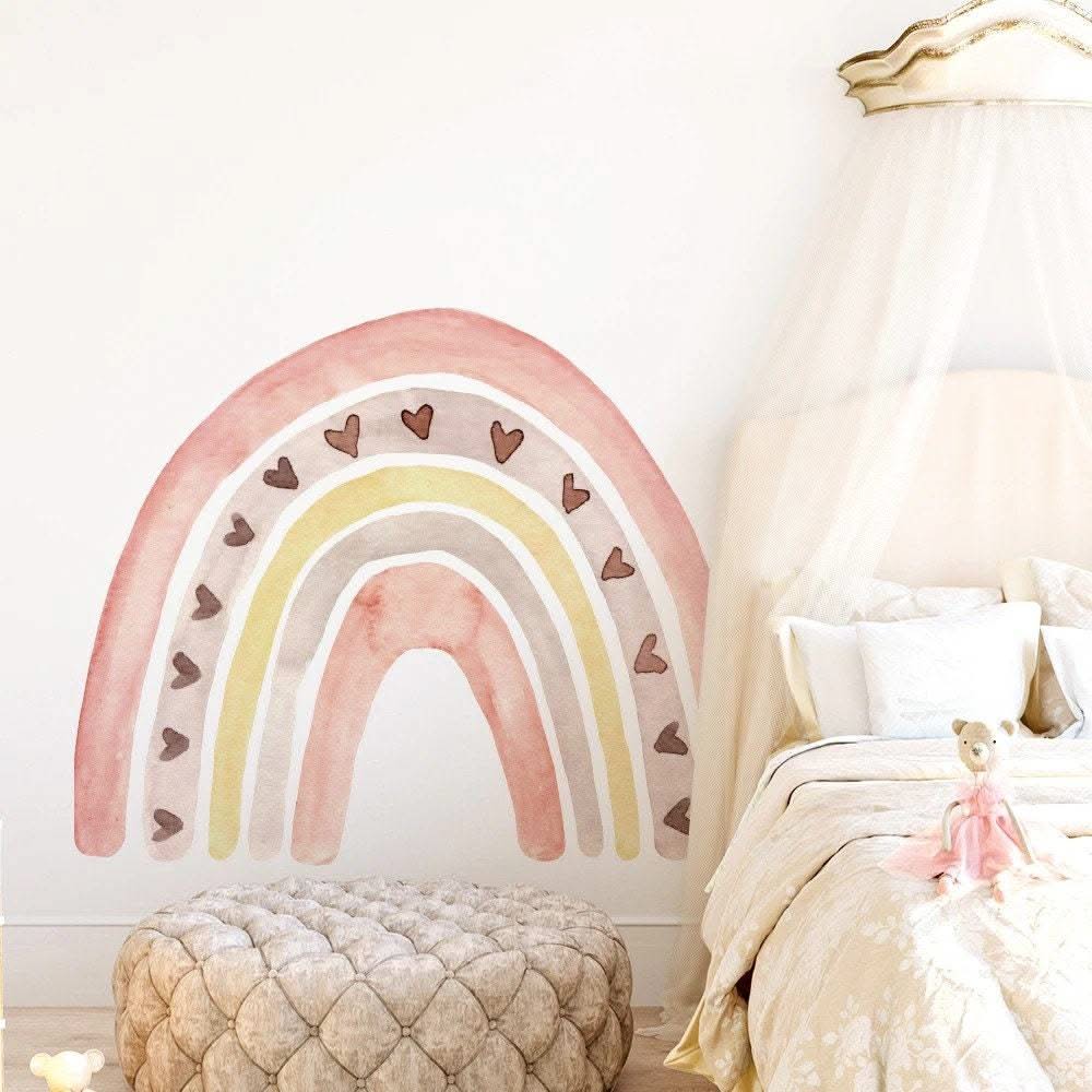 ChandeliersDecor.com-Home Decor Decals-Boho Rainbow Wall Decal: Vibrant and Stylish Décor