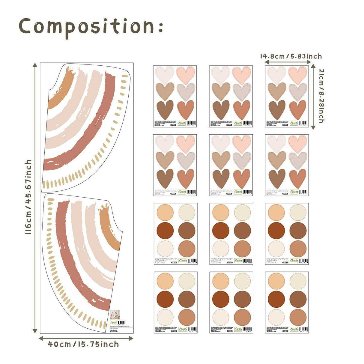 ChandeliersDecor.com-Kids Nursery Bohemian Wall Decals-Boho Rainbow Wall Decal: Vibrant Room Decor