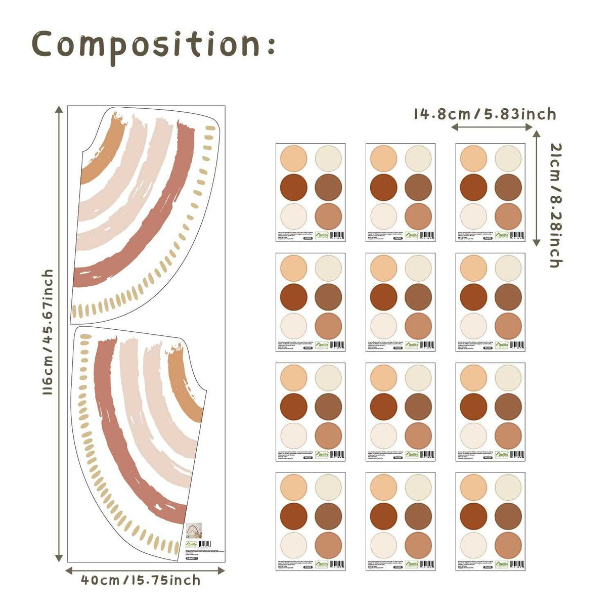 ChandeliersDecor.com-Kids Nursery Bohemian Wall Decals-Boho Rainbow Wall Decal: Vibrant Room Decor