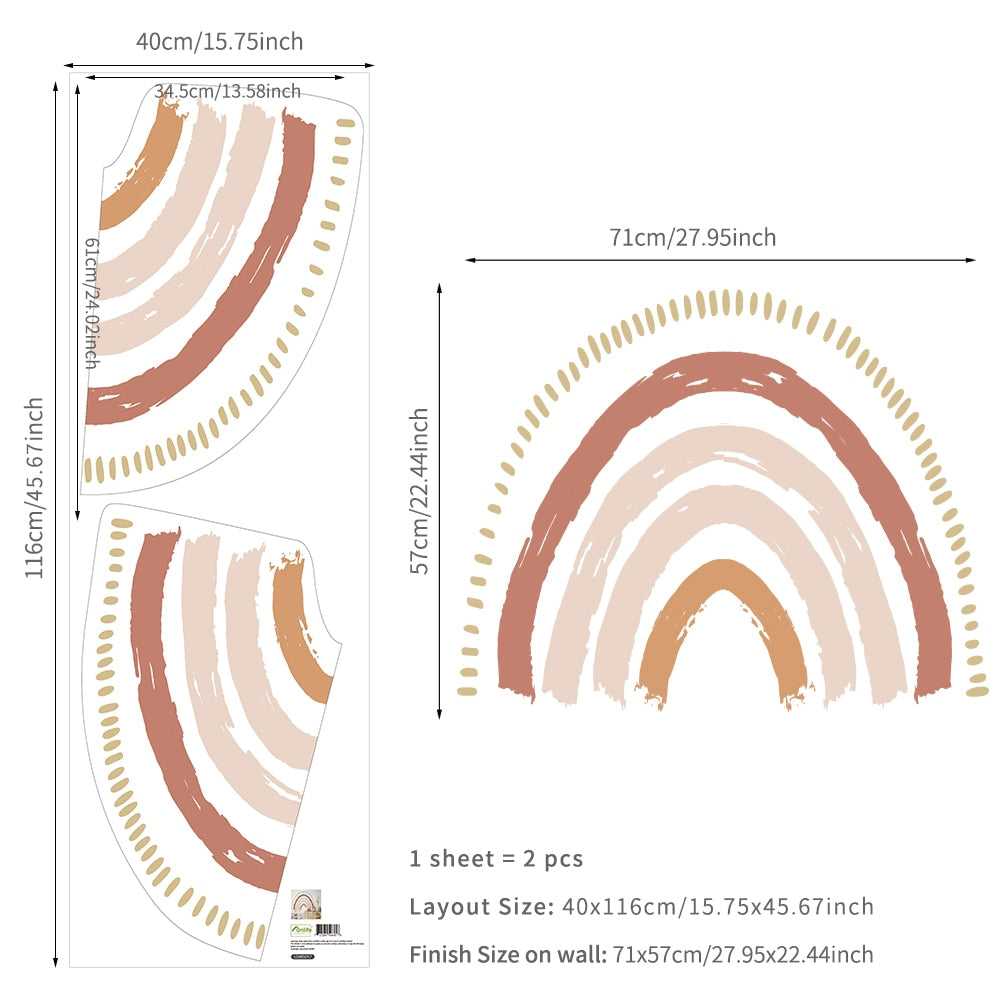 ChandeliersDecor.com-Kids Nursery Bohemian Wall Decals-Boho Rainbow Wall Decal: Vibrant Room Decor