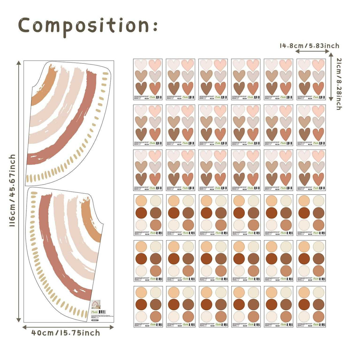 ChandeliersDecor.com-Kids Nursery Bohemian Wall Decals-Boho Rainbow Wall Decal: Vibrant Room Decor