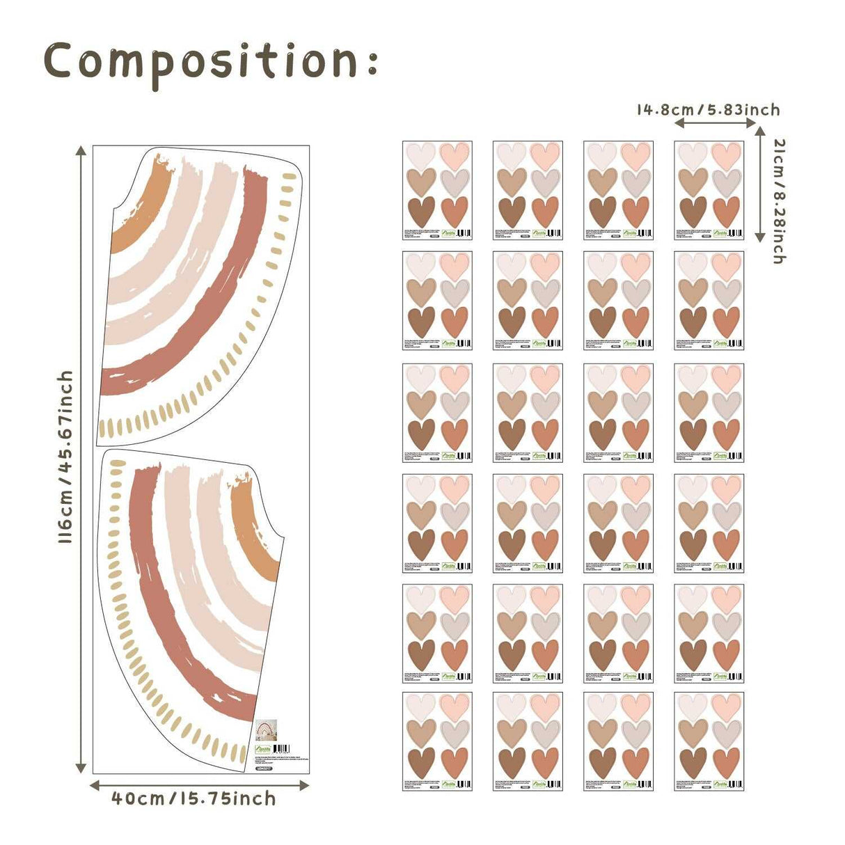 ChandeliersDecor.com-Kids Nursery Bohemian Wall Decals-Boho Rainbow Wall Decal: Vibrant Room Decor