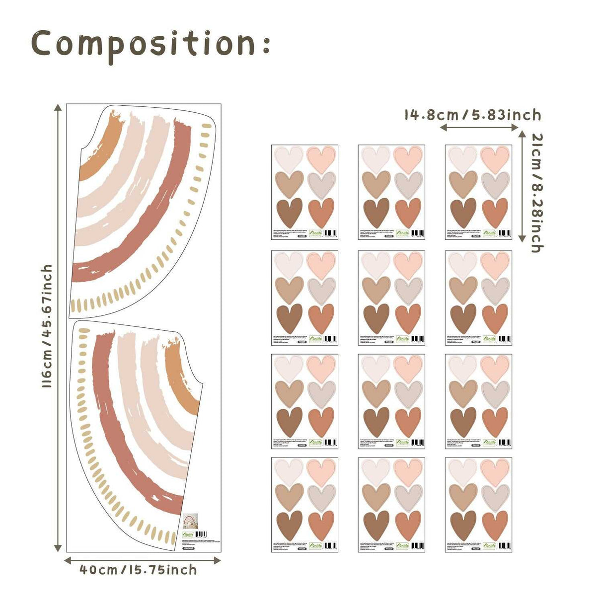 ChandeliersDecor.com-Kids Nursery Bohemian Wall Decals-Boho Rainbow Wall Decal: Vibrant Room Decor