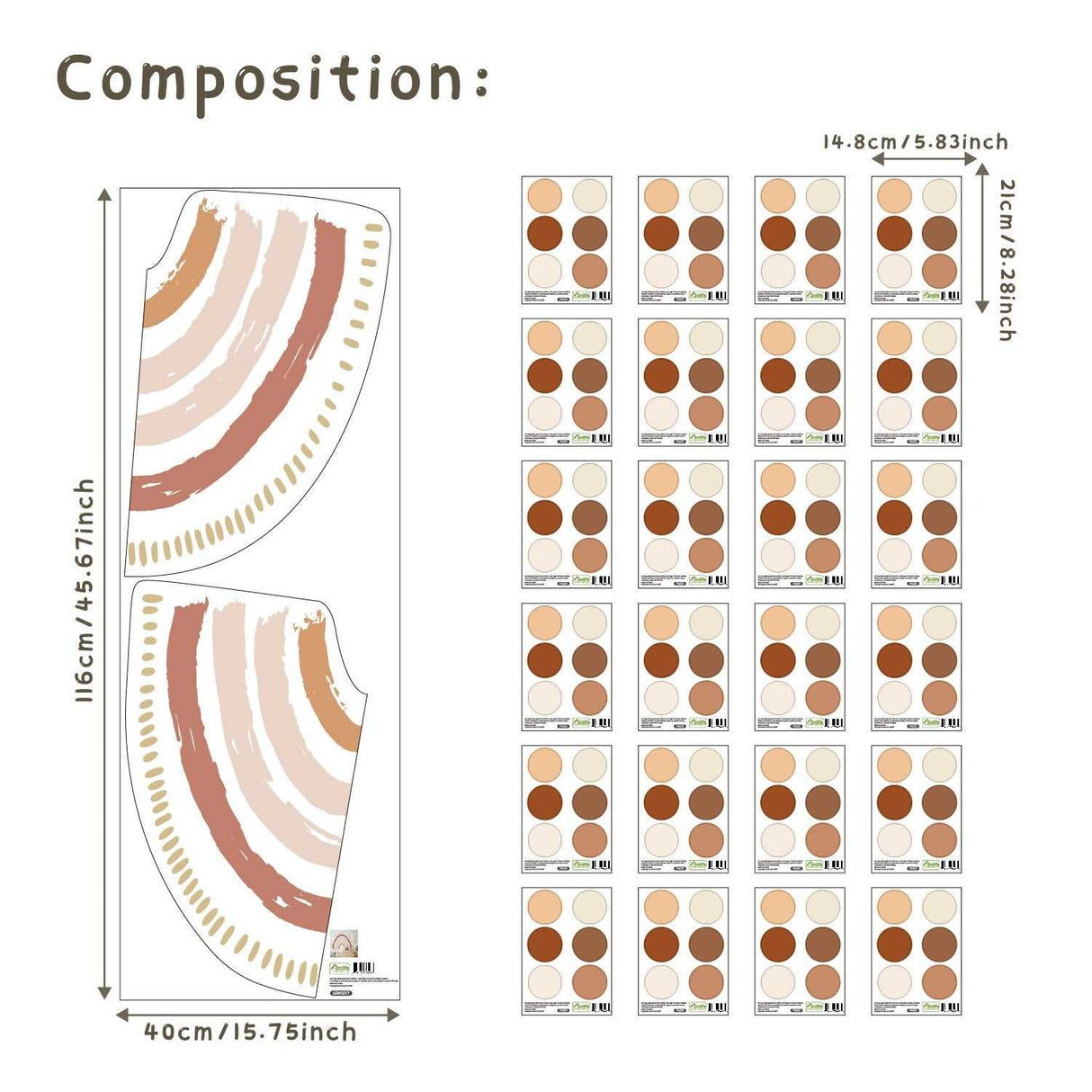 ChandeliersDecor.com-Kids Nursery Bohemian Wall Decals-Boho Rainbow Wall Decal: Vibrant Room Decor