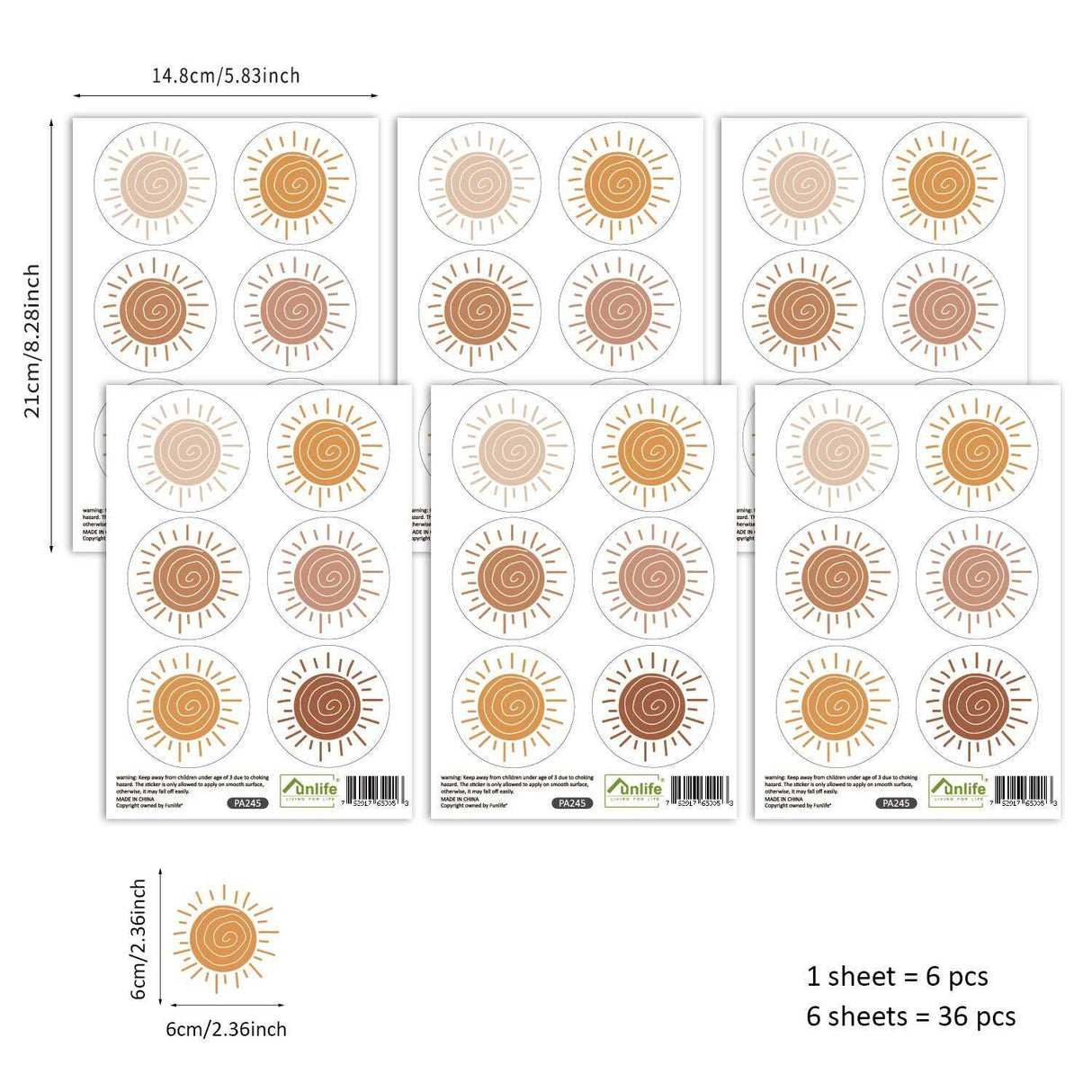 ChandeliersDecor.com-Kids Nursery Bohemian Wall Decals-Boho Sun Wall Decal: Eye-Catching Home Decor