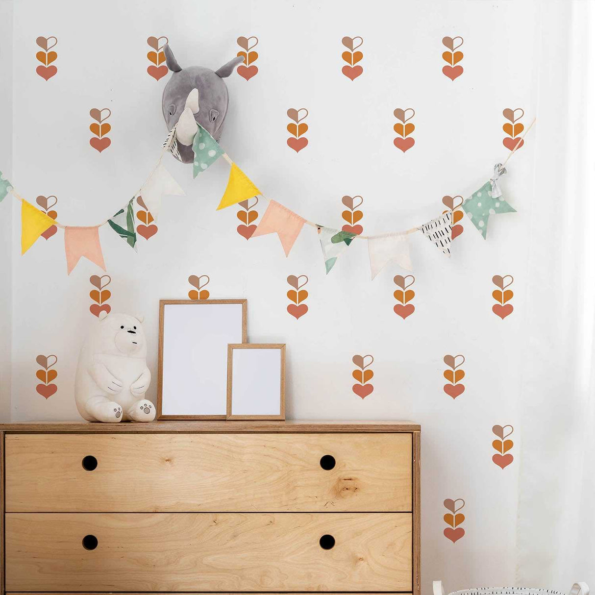 ChandeliersDecor.com-Kids Nursery Bohemian Wall Decals-Boho Triple Hearts Wall Decals: Elegant Decor