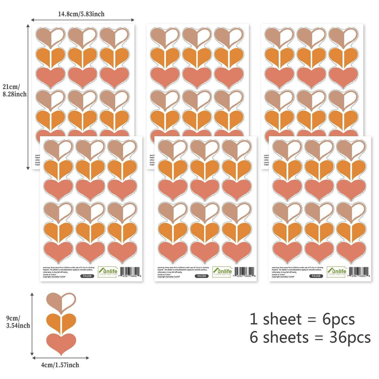 ChandeliersDecor.com-Kids Nursery Bohemian Wall Decals-Boho Triple Hearts Wall Decals: Elegant Decor