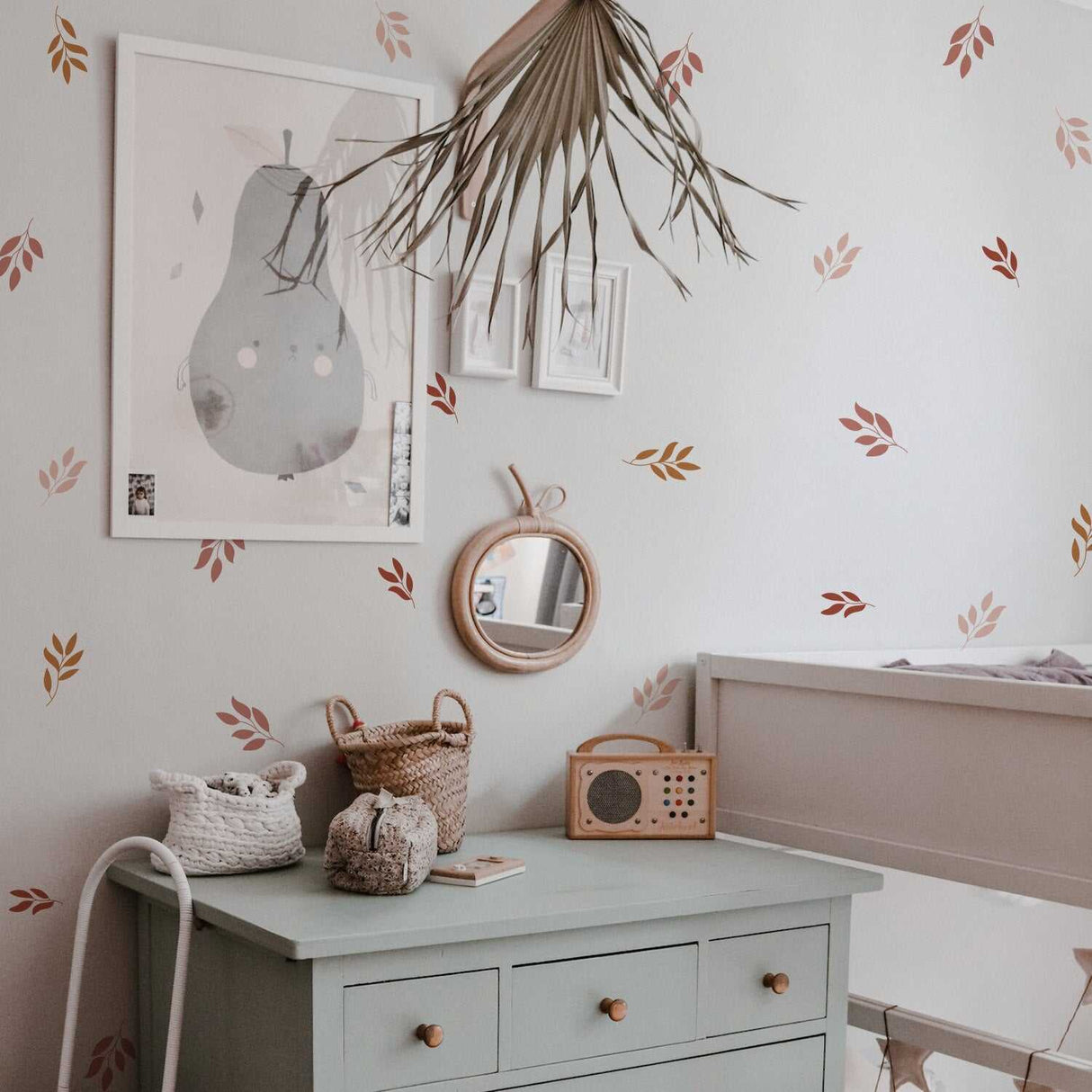 ChandeliersDecor.com-Kids Nursery Bohemian Wall Decals-Botanical Leaves Wall Decal: Revamp Your Space