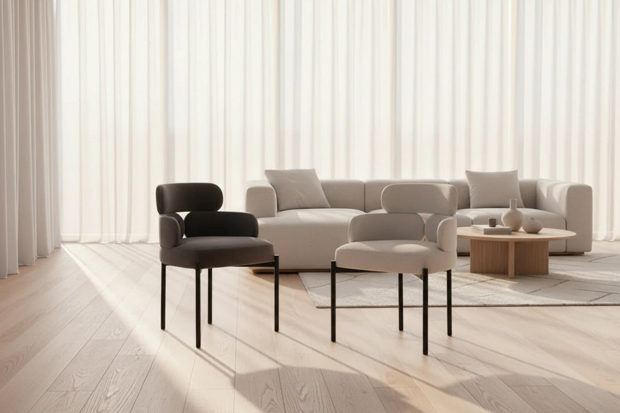 Boucle Minimalist Modern Dining Chair-ChandeliersDecor.com