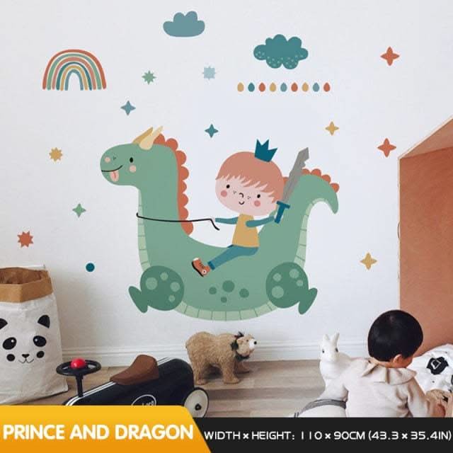 ChandeliersDecor.com-Home Decor Decals-Boy on Planet Wall Sticker - Perfect Decor for Kids Room