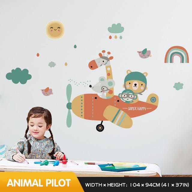 ChandeliersDecor.com-Home Decor Decals-Boy on Planet Wall Sticker - Perfect Decor for Kids Room