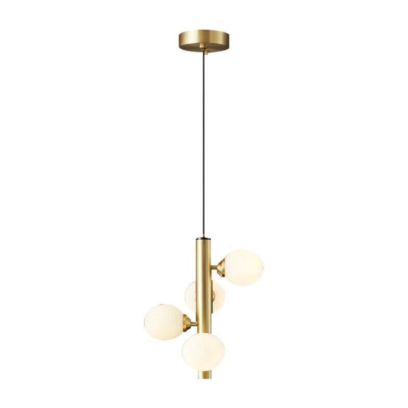ChandeliersDecor.com-Pendant Lights-Brass Spiral Glass Ball Pendant Light – Modern LED Ceiling Fixture