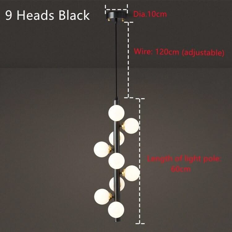 ChandeliersDecor.com-Pendant Lights-Brass Spiral Glass Ball Pendant Light – Modern LED Ceiling Fixture
