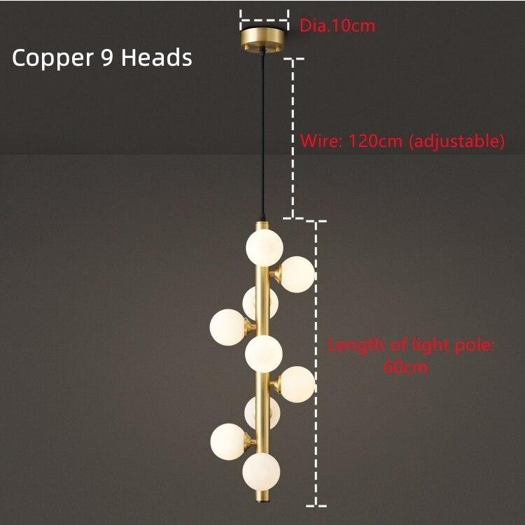 ChandeliersDecor.com-Pendant Lights-Brass Spiral Glass Ball Pendant Light – Modern LED Ceiling Fixture