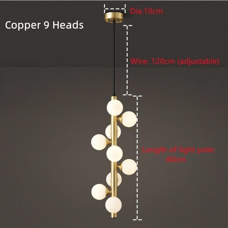 ChandeliersDecor.com-Pendant Lights-Brass Spiral Glass Ball Pendant Light – Modern LED Ceiling Fixture