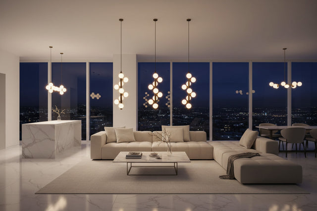 ChandeliersDecor.com-Pendant Lights-Brass Spiral Glass Ball Pendant Light – Modern LED Ceiling Fixture