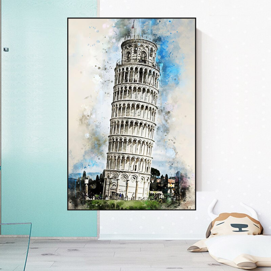 ChandeliersDecor.com-Wall Posters-Breathtaking Tower of Pisa Poster: Exquisite Artwork