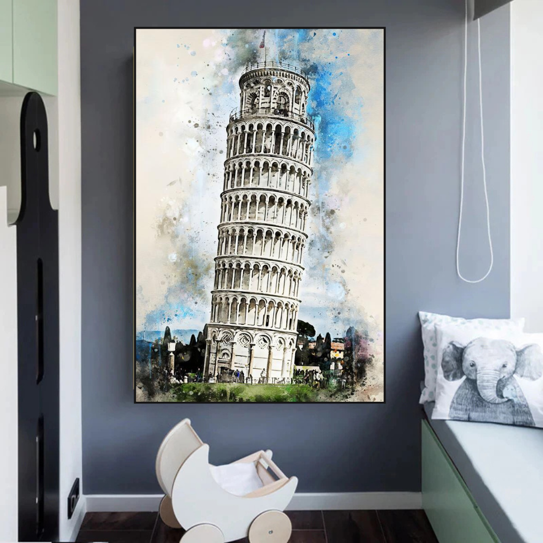ChandeliersDecor.com-Wall Posters-Breathtaking Tower of Pisa Poster: Exquisite Artwork