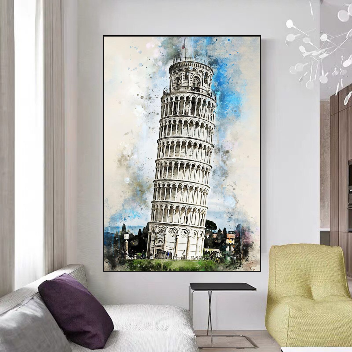 Breathtaking Tower of Pisa Poster: Exquisite Artwork-ChandeliersDecor.com