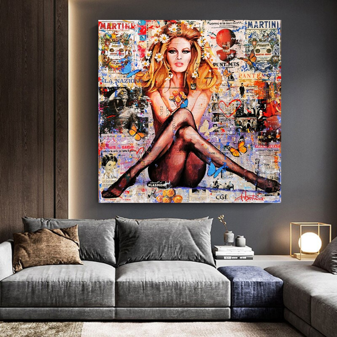 Brigitte Bardot Art: Canvas Wall Decor-ChandeliersDecor.com