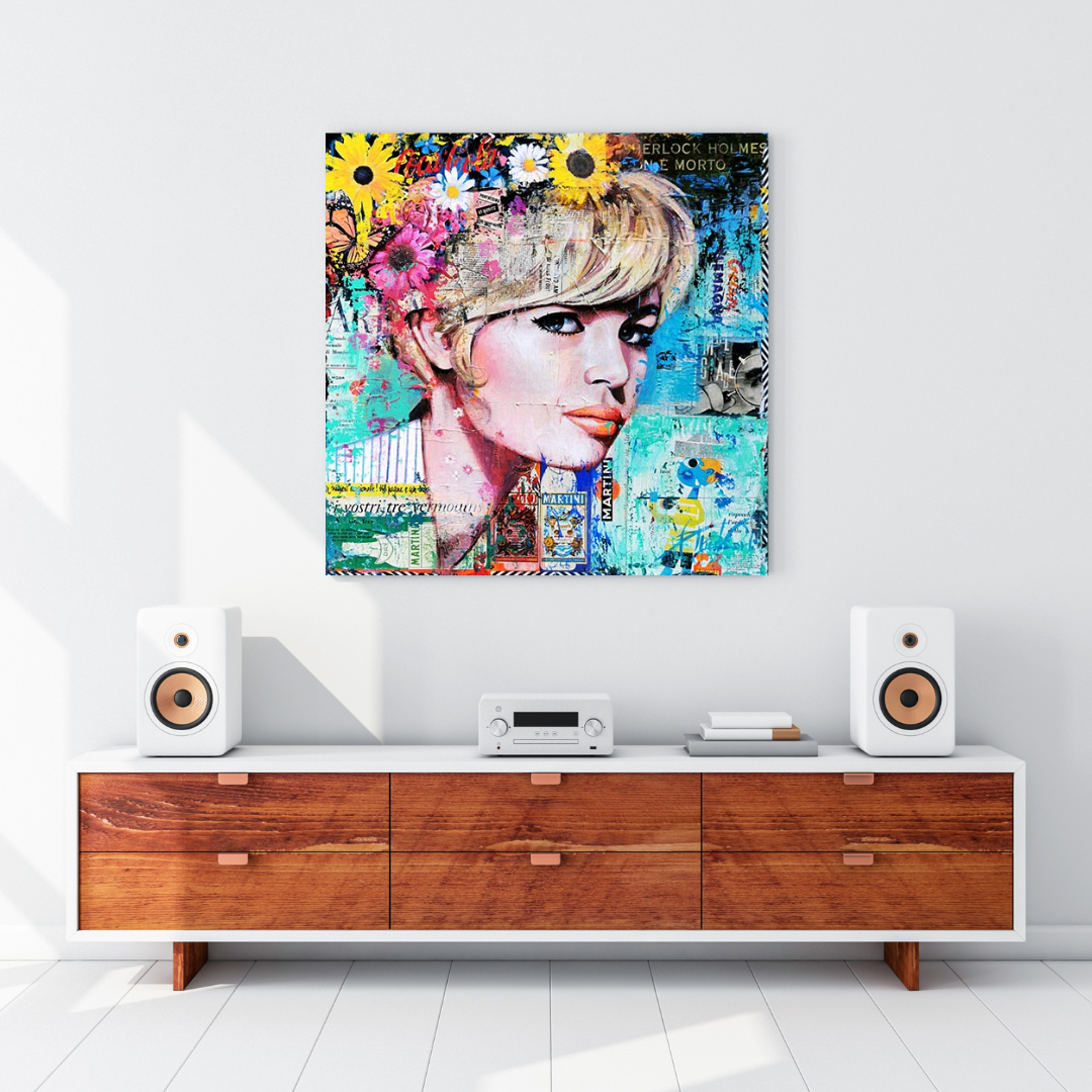Brigitte Bardot Poster: Pop Art Canvas Wall Art-ChandeliersDecor.com