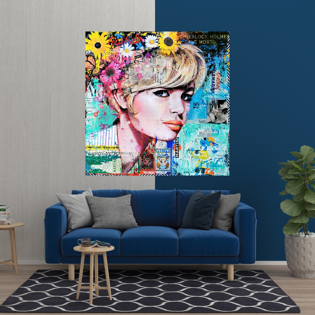 Brigitte Bardot Poster: Pop Art Canvas Wall Art-ChandeliersDecor.com