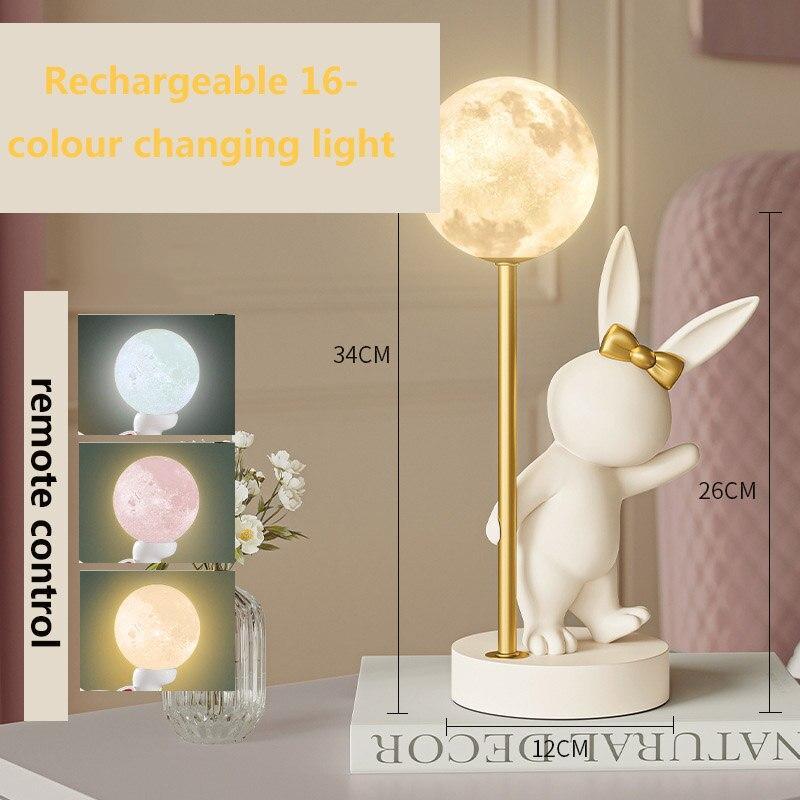 ChandeliersDecor.com-Kids Room Nursery Lighting-Bunny Rabbit Table Lamp for Kids Room