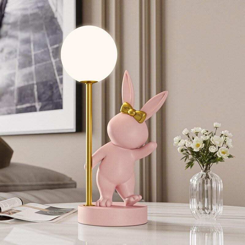 ChandeliersDecor.com-Kids Room Nursery Lighting-Bunny Rabbit Table Lamp for Kids Room