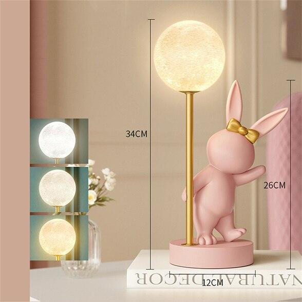 ChandeliersDecor.com-Kids Room Nursery Lighting-Bunny Rabbit Table Lamp for Kids Room