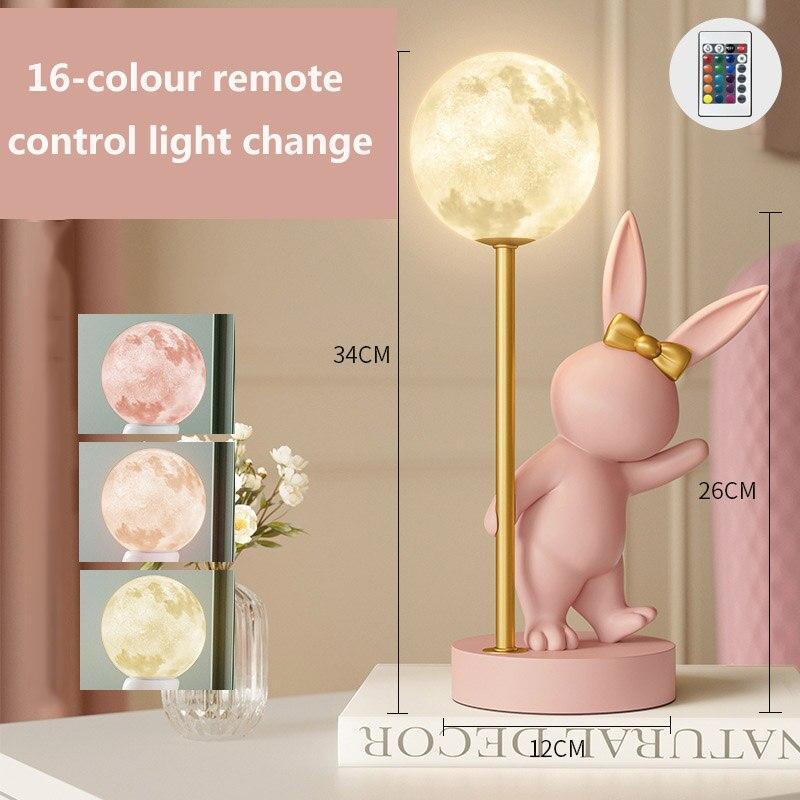 ChandeliersDecor.com-Kids Room Nursery Lighting-Bunny Rabbit Table Lamp for Kids Room