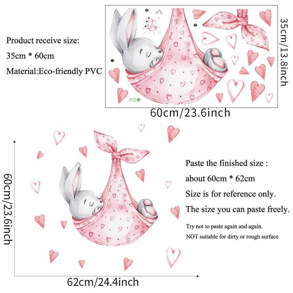 ChandeliersDecor.com-Home Decor Decals-Bunny Sleeping in a Swing Wall Sticker